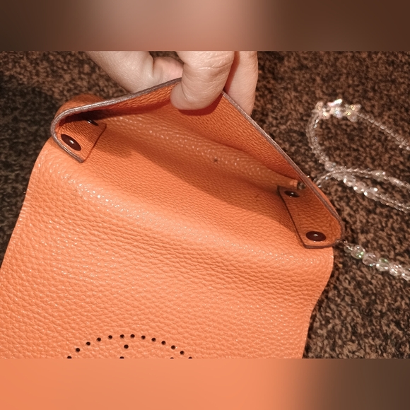 Hermes Leather Purse/Case W/Insert And UNBRANDED Chain. - Picture 7 of 15